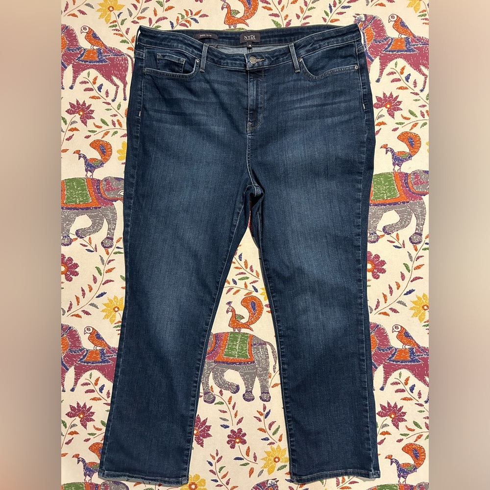 NYDJ's Sheri Slim Jeans In Sure Stretch® Denim size 18 flattering lift tuck tech